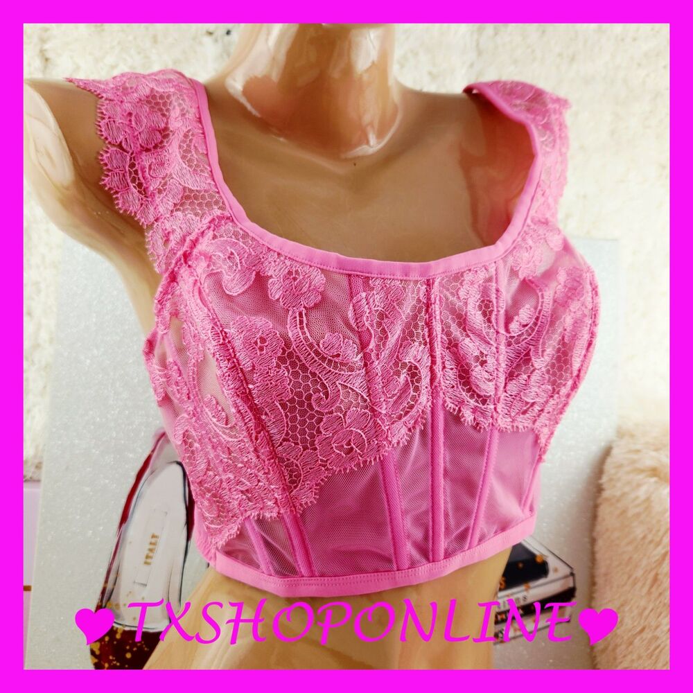 💗👙Victoria's Secret Boho Floral Embroidery Cap-Sleeve Corset Top👙💗
